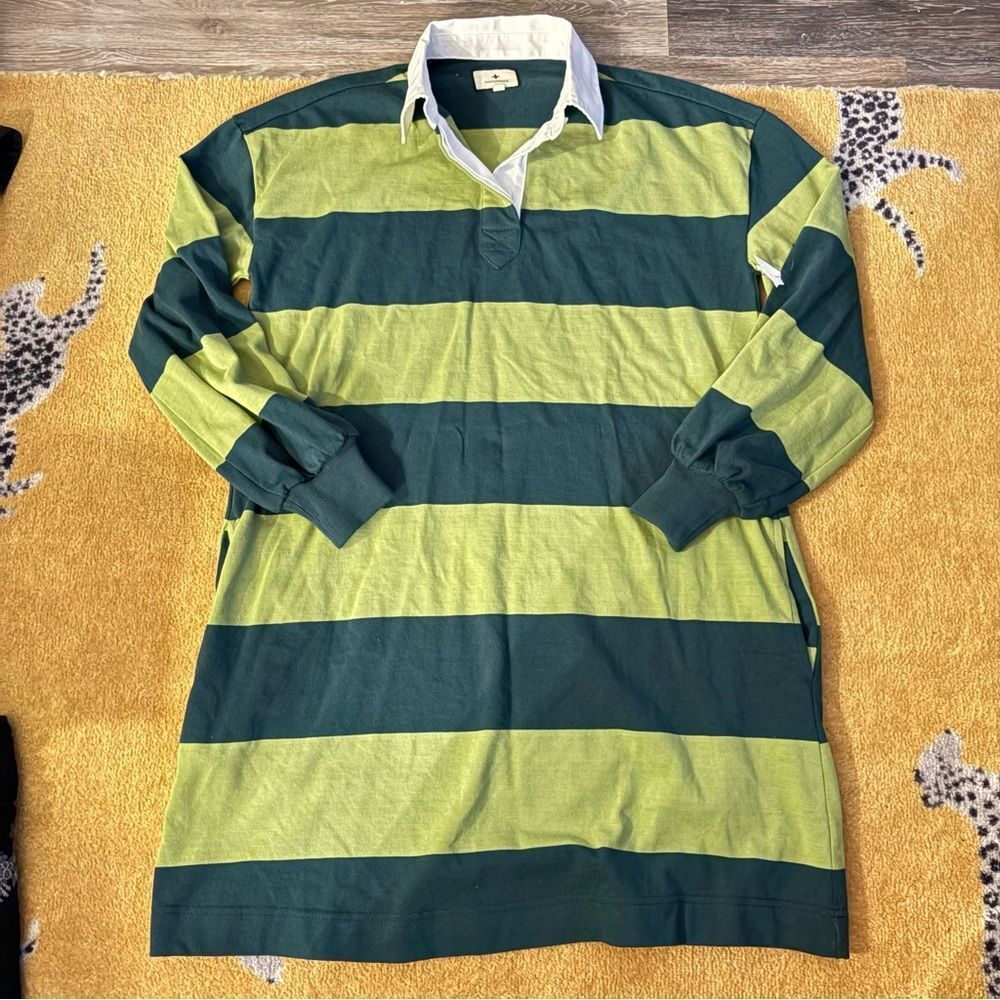 Tuckernuck June Bug Long sleeve Polo Dress Dark Green Size Small - Picture 3 of 6